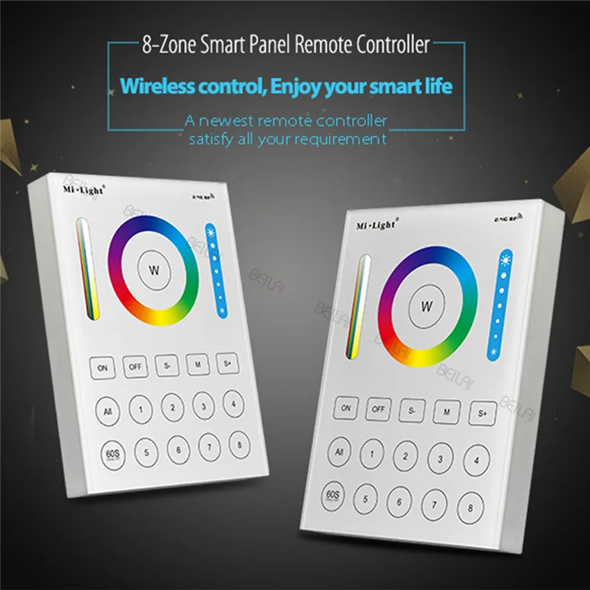 

Mi Light 2.4G wireless 8 Zone RF dimmer remote B8 Touch Panel Wall-mounted led controller for RGB / RGBW / RGBWW / RGB+CCT