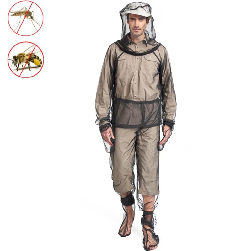 Anti mosquito одежда для наружной Рыбалка Отдых на природе Охота Для мужчин Для женщин Быстросохнущий дышащий сетки Чистая насекомые предотвратить костюм