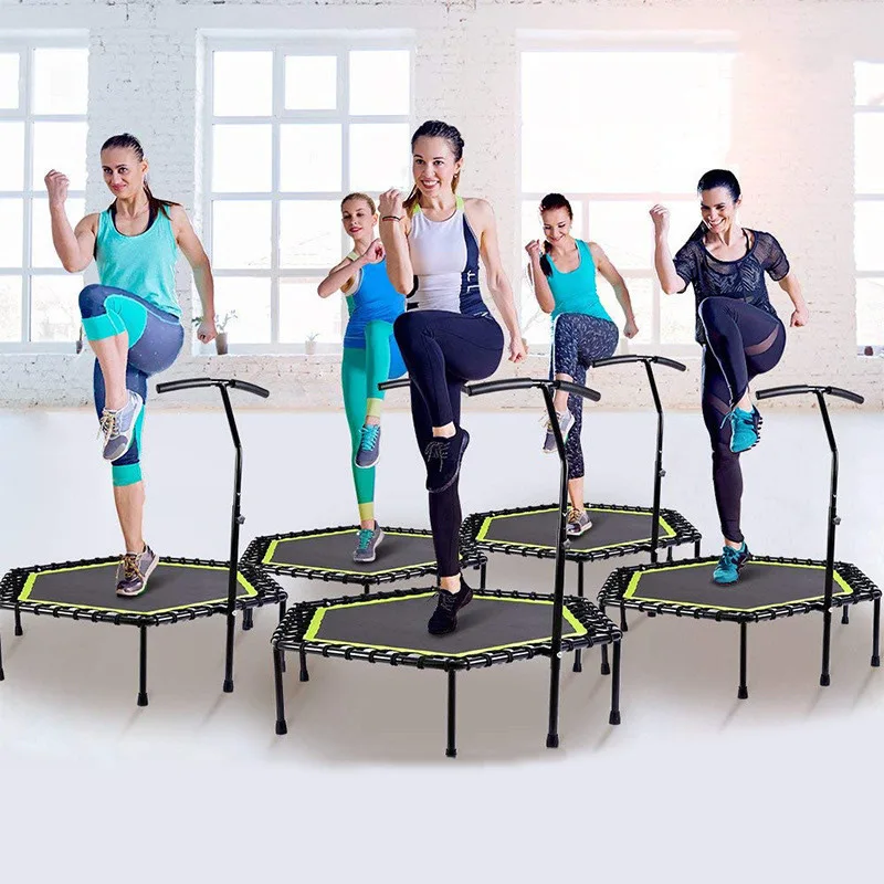 48 Mini Trampoline, 550 LBS Fitness Trampoline With T-Adjustable Handle  Bar, Bungees, Stable & Quiet Exercise Rebounder Workout - AliExpress