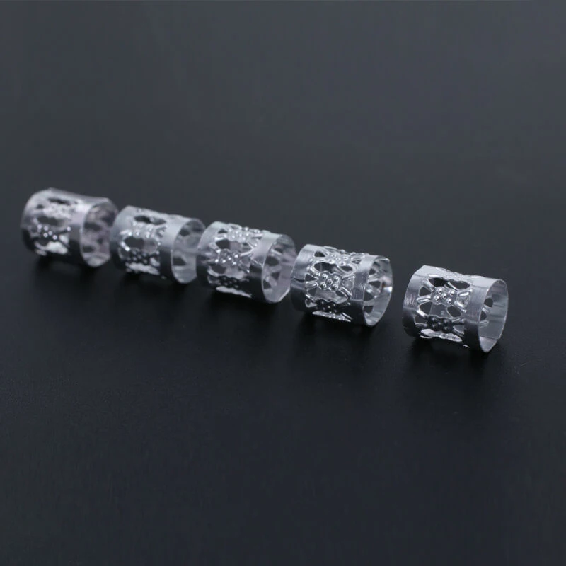 100pcs 9mm x 8mm Jewelry Hair Decoration Antique Hair Braiding Dreadlocks Beads Gold and Sliver Cuff Tube Clip