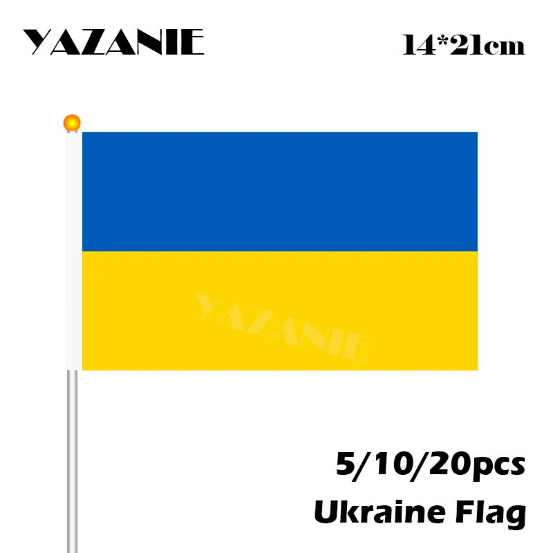YAZANIE 14*21 см 5/10/20шт маленький национальный флаг Украины #8 полиэстер флаги оптом