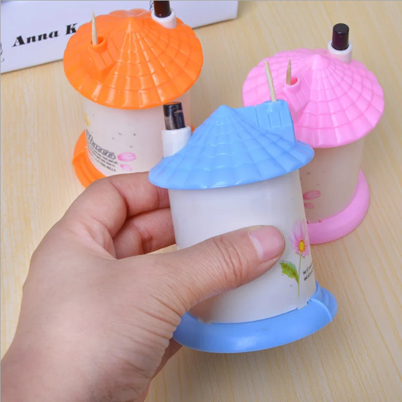 

New Arrival Creative House Shaped Automatic Toothpick Holder Pocket Small Toothpick Box Random Color