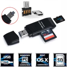 Del MINI 5 Гбит/с Супер Скоростной USB 3,0+ OTG Micro SD/SDXC TF кардридер адаптер U диск Jun13