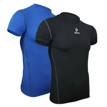 Компрессионные колготки базовый слой кожи беговые фитнес-упражнения Велоспорт Футбол лайкра спандекс мужские рубашки Нижнее белье майка