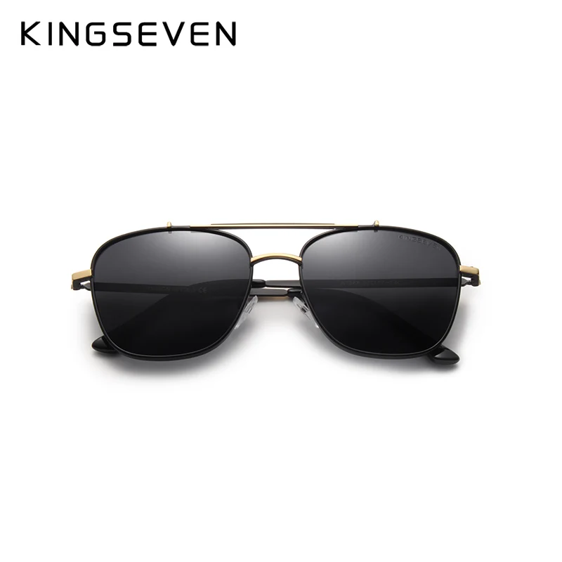KINGSEVEN дизайн унисекс мужские поляризованные солнцезащитные очки квадратная оправа из нержавеющей стали модные мужские очки с УФ-защитой N7388