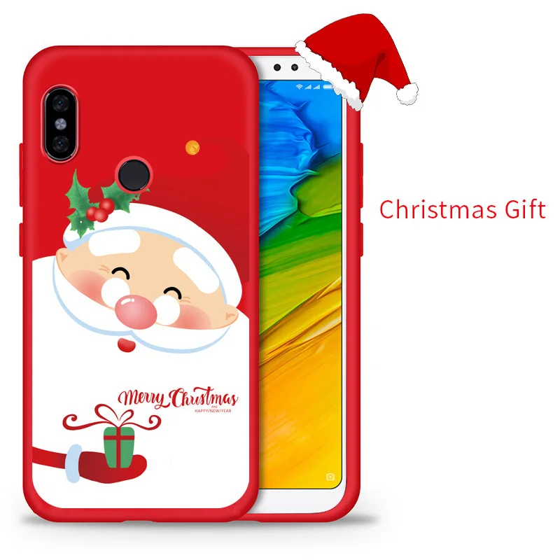 Новогоднее украшение чехол с принтом "Санта Клаус" для спортивной камеры Xiao mi Red mi Примечание 7 5 Чехол Рождественский подарок для Xiaomi mi A1 A2 Lite mi 8-9(США); красные mi 5 Plus - Цвет: Christmas Gift