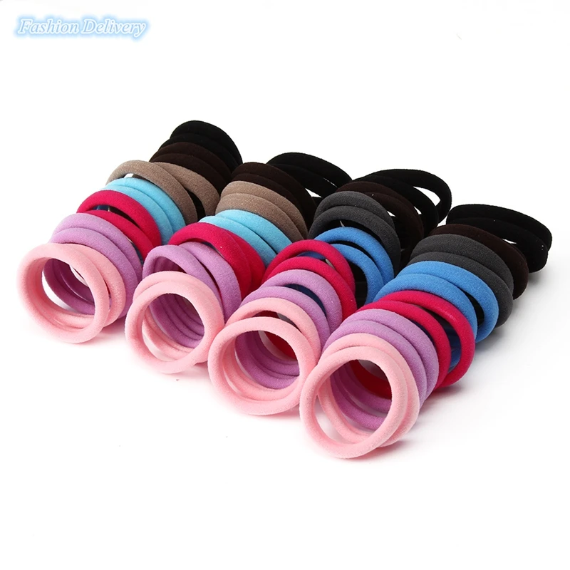 56pcs/lot Small Size Mix Color Elastic Rubber Band Seamless Hair Rope