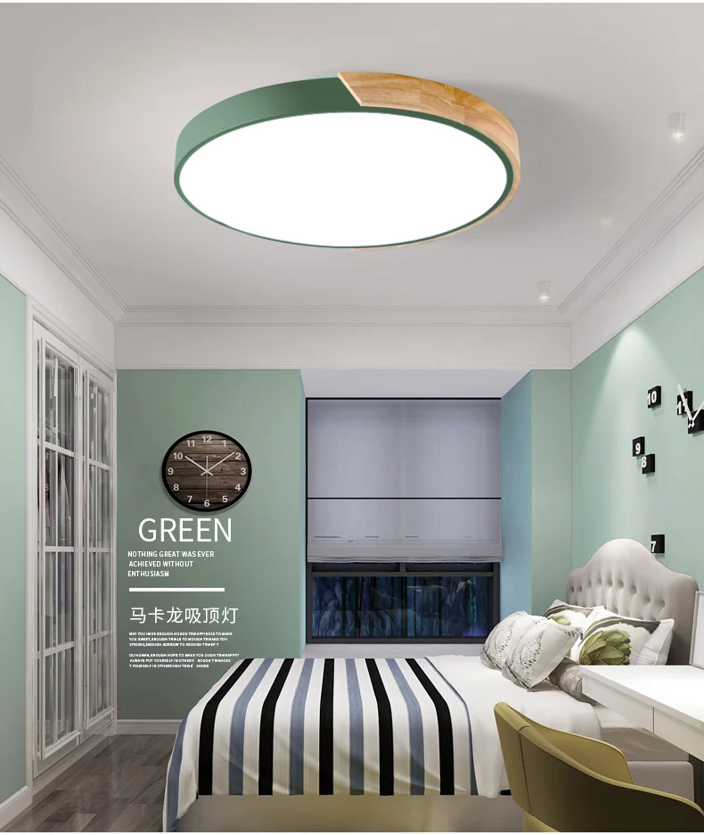 Aplicativo de Telefone Lustres de Teto Carvalho Dimmable Levou Lustre Nordic Quarto Iluminação Multicolor Rodada Liga Levou Luzes Luminárias 11 led lustre iluminação quarto multicolorido liga redonda