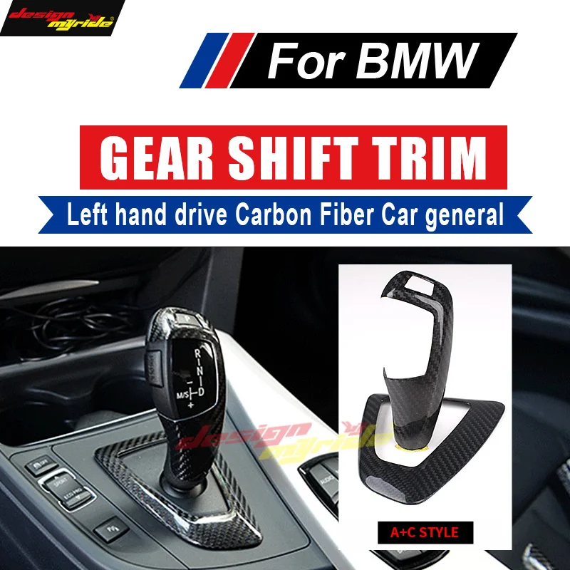 

For BMW E39 F10 G30 Left hand drive Carbon car genneral Gear Shift Knob Cover & Surround Cover A+C Style 5-Series 520i 525i 528i