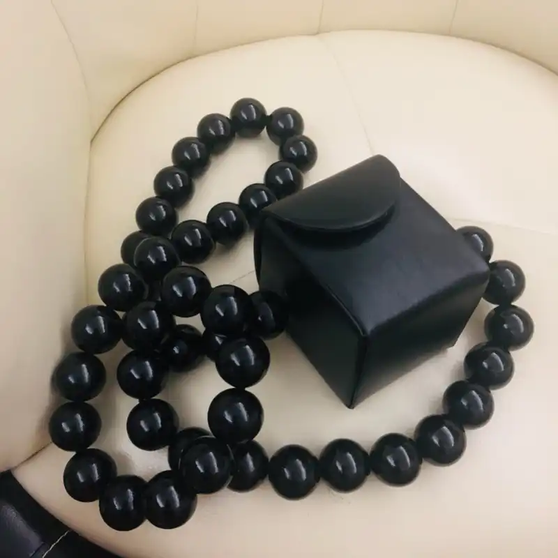 Сумка тоут с бисером женская сумка цепочками из бамбукового дерева и жемчуга