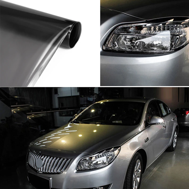 Light Black Tint Film 30x 180cm For Car Fog Tail Head Light Wrap Sticker Vinyl