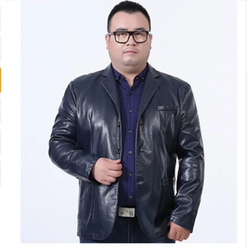 Мужские кожаные куртки 10XL 8XL 6XL модное свободное однотонное пальто из