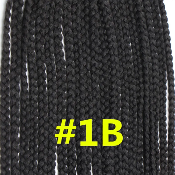 Feibin афро Волокно Сенегал химическое крючком косу волосы для черный Для женщин Наращивание волос плетением 18 дюймов 60strands - Цвет: # 1B