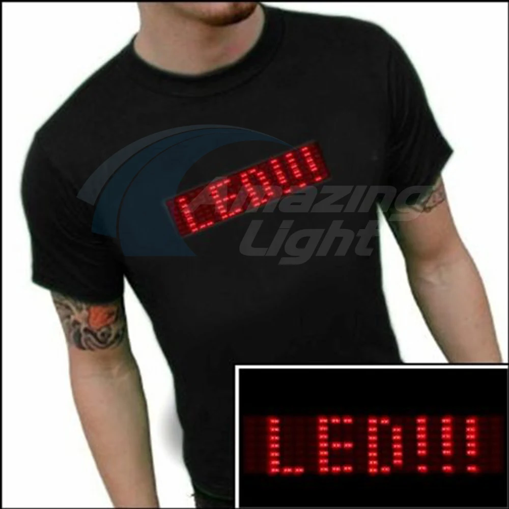 

LED T-shirt with scrooling display LED Scrooling message t shirt LED display t shirt