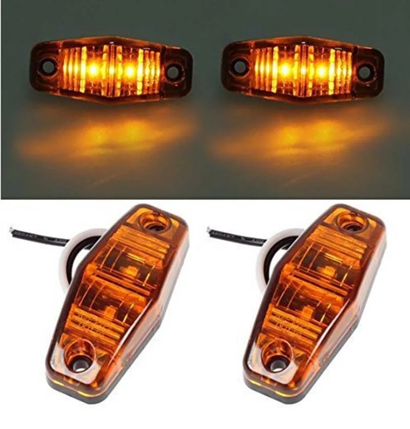 

10Pcs Car LED Clearance Lamp Side Marker Lights for 12V 24V Truck Trailer Caravan RV Pickup Red White Yellow