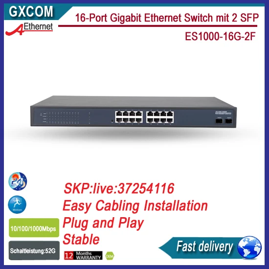 16-Порты и разъёмы Gigabit Ethernet с 2 SFP