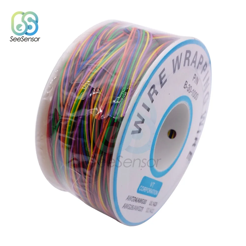 280 м 8 цветов 30AWG провода оберточная проволока Луженая Медь сплошной кабель ПВХ