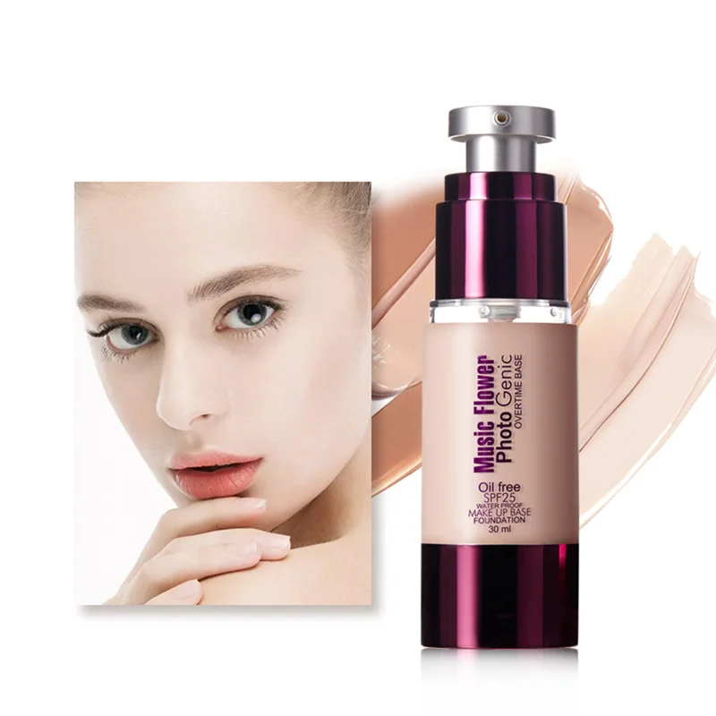 

Women Pro 6 Colors Nude Makeup Face Cover Liquid Foundation Concealer Moisturizing Face Cream Base Long Lasting TSLM1