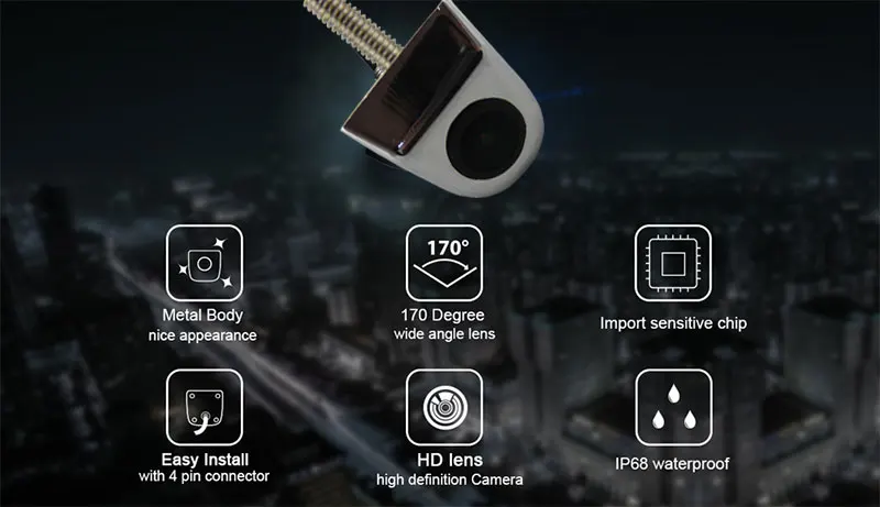 Автомобильная камера заднего вида zetech, камера ночного видения, заднего вида, Авто парковочный монитор, CCD, водонепроницаемая, 170 градусов, HD видео, резервная камера