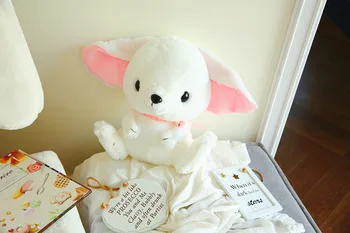 

new plush big ears fox toy cute stuffed white fox doll gift about 40cm