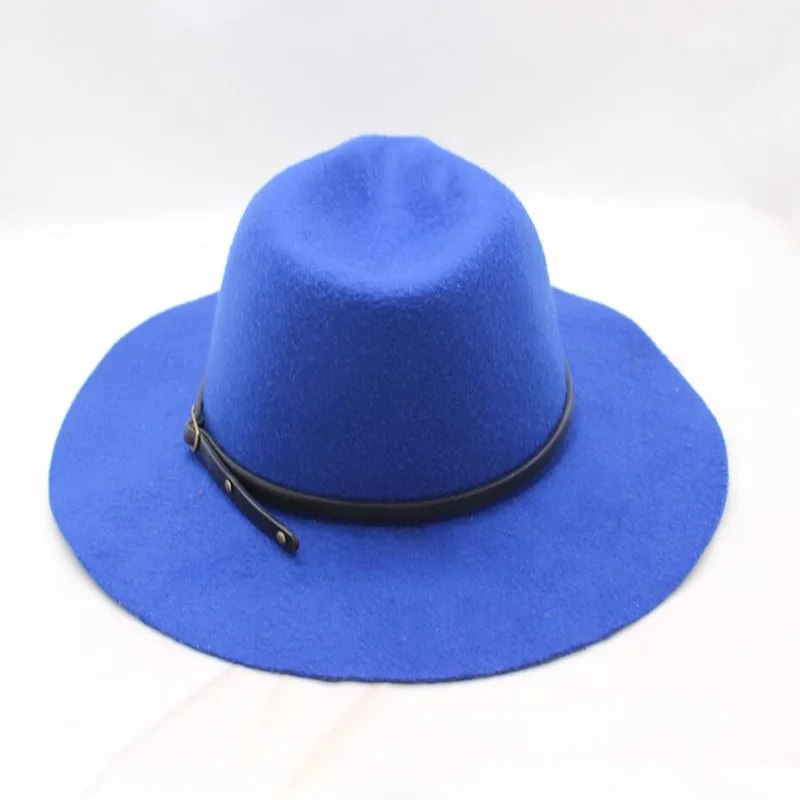 BINGYUANHAOXUAN высококачественные шерстяные мягкие шляпы классический модный пояс широкий джазования с полями шапки для мужчин и женщин шерстяная фетровая шляпа