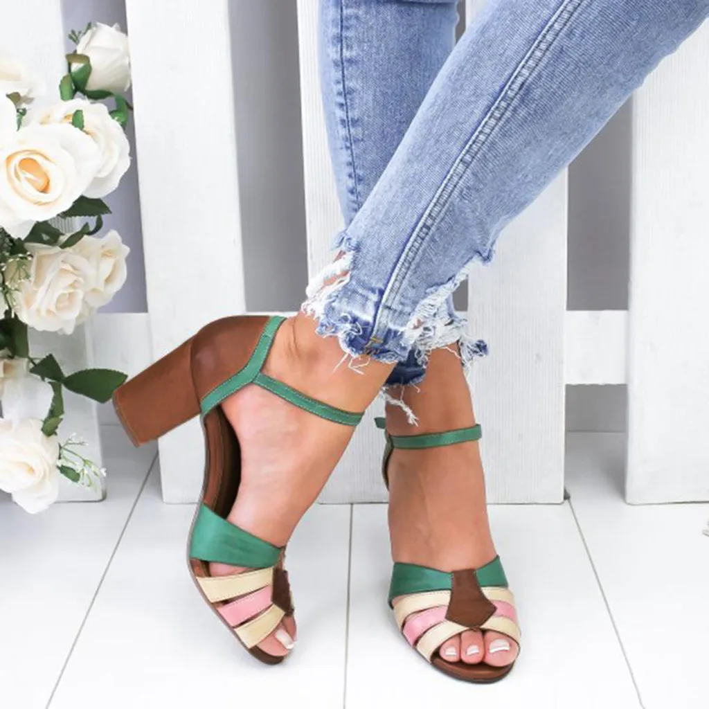 

Women Pumps Fashion Heels Sandals For Women Summer Shoes Wedding Heels Women Buckle Strap Valentine High Heels#G4