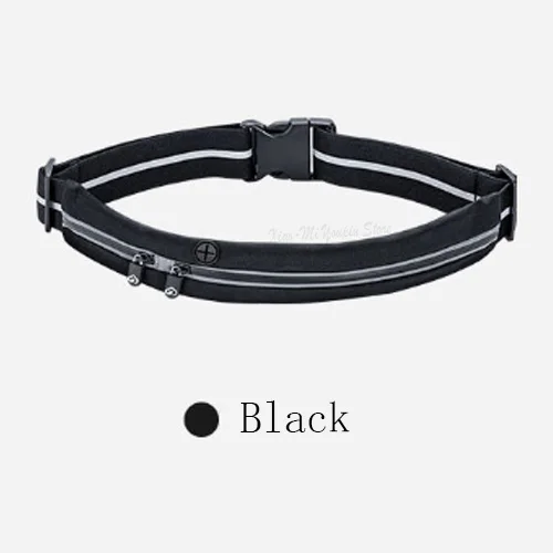Xiaomi Youpin Yunmai спортивные невидимые карманы двойной рот цепь 3 м Ночная линия Светоотражающая многофункциональная сумка для телефона поясная сумка - Цвет: Black
