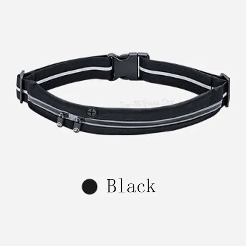 Black Xiaomi Youpin Yunmai спортивные невидимые карманы двойной рот цепь 3 м Ночная линия Светоотражающая многофункциональная сумка для телефона поясная сумка - Цвет: Black