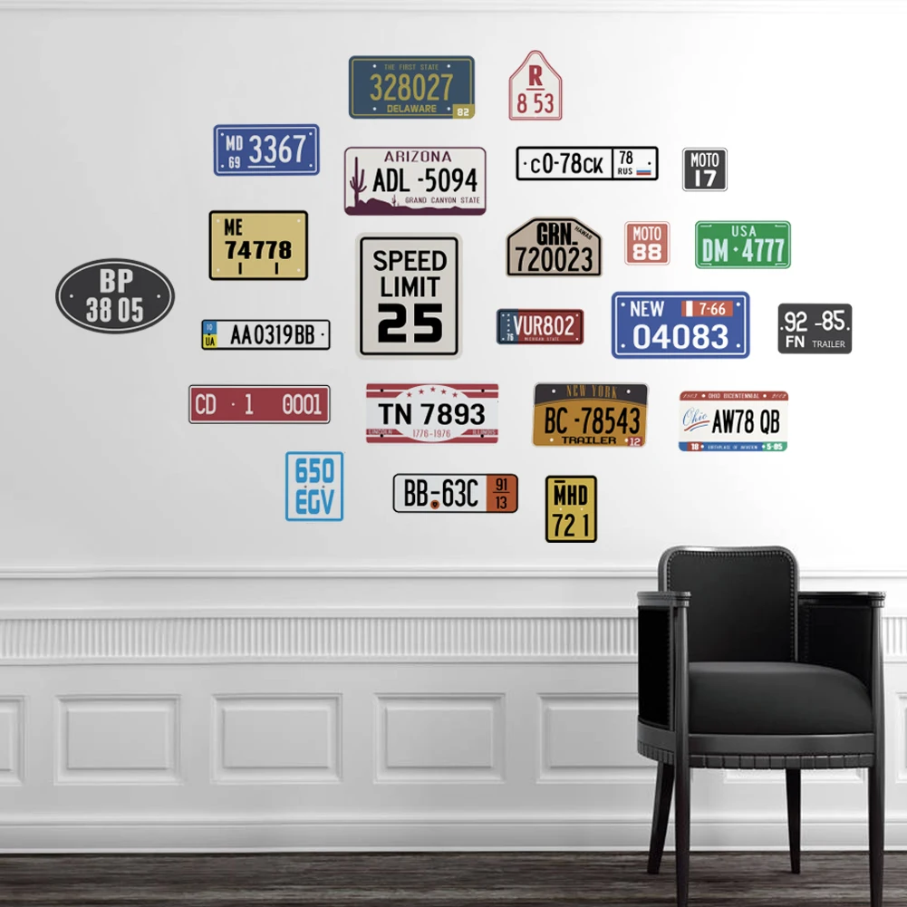 Retro classic cars and logos Wall Sticker for boy