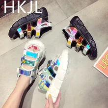 HKJL/спортивные сандалии г. Новая Стильная летняя женская пляжная обувь на толстой подошве повседневная Универсальная Женская обувь в Корейском стиле A771