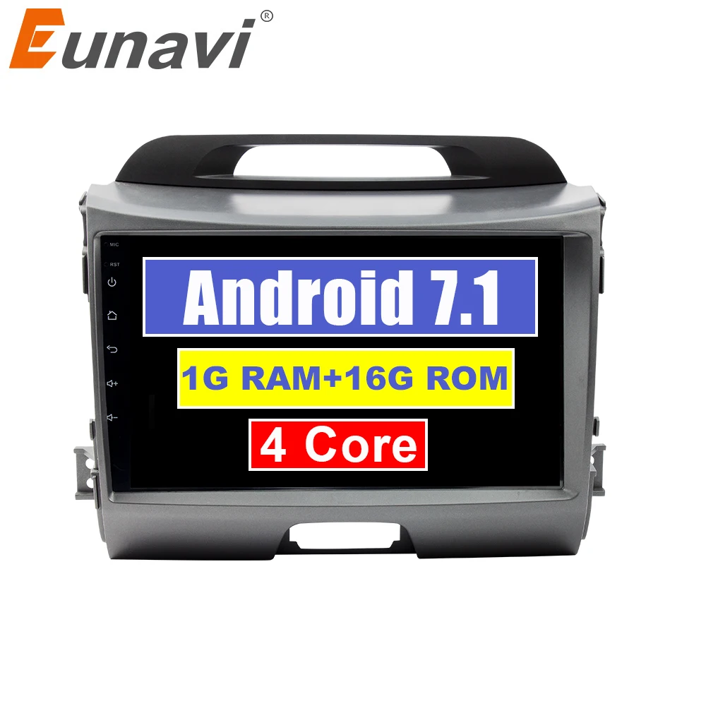 Eunavi 2 din 9 ''android 7,1 4 ядра автомобиля gps стерео радиоплеер для KIA sportage 2011 2012 2013 2014 2015 головное устройство Wi Fi usb