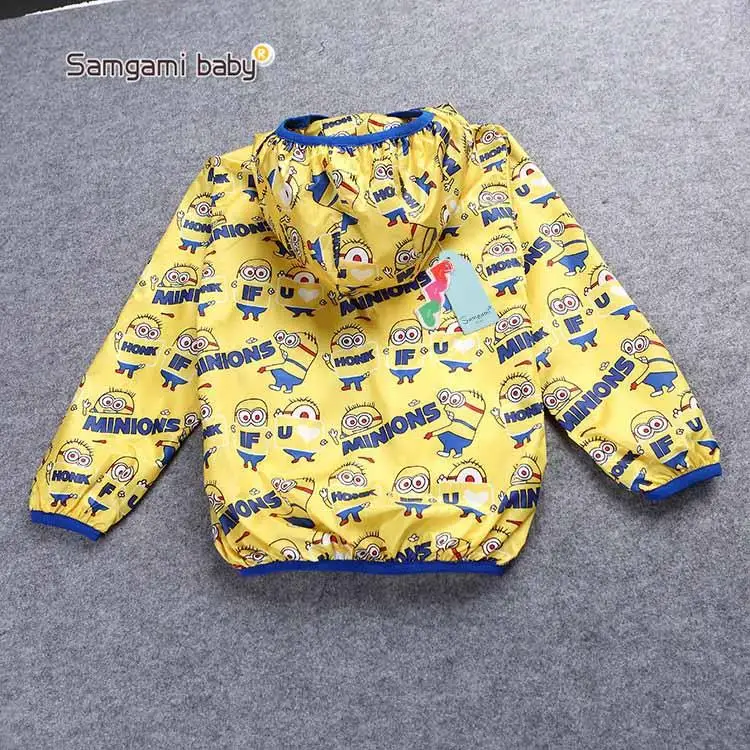 New design minions thin coats baby font b clothing b font hoodies children kids cartoon windbreaker