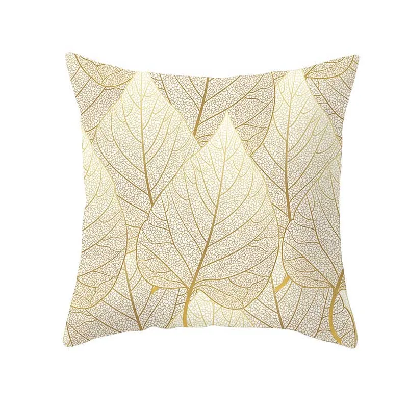 Листья золотой мягкий декоративный чехол для подушки цветы 1 шт полиэстер 45*45 см
