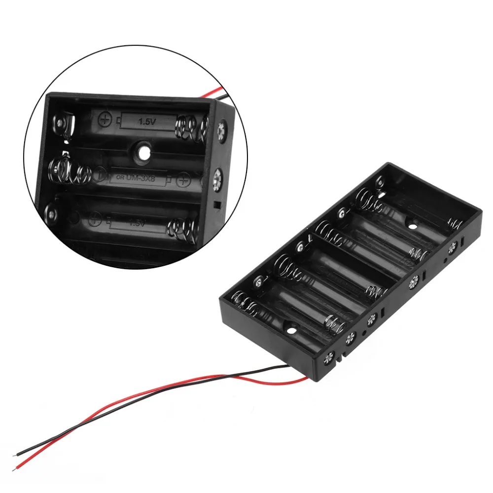 

DIY ABS Storage Box Holder Case With Wire No Cover Switch For 8x 1.5V AA Battery