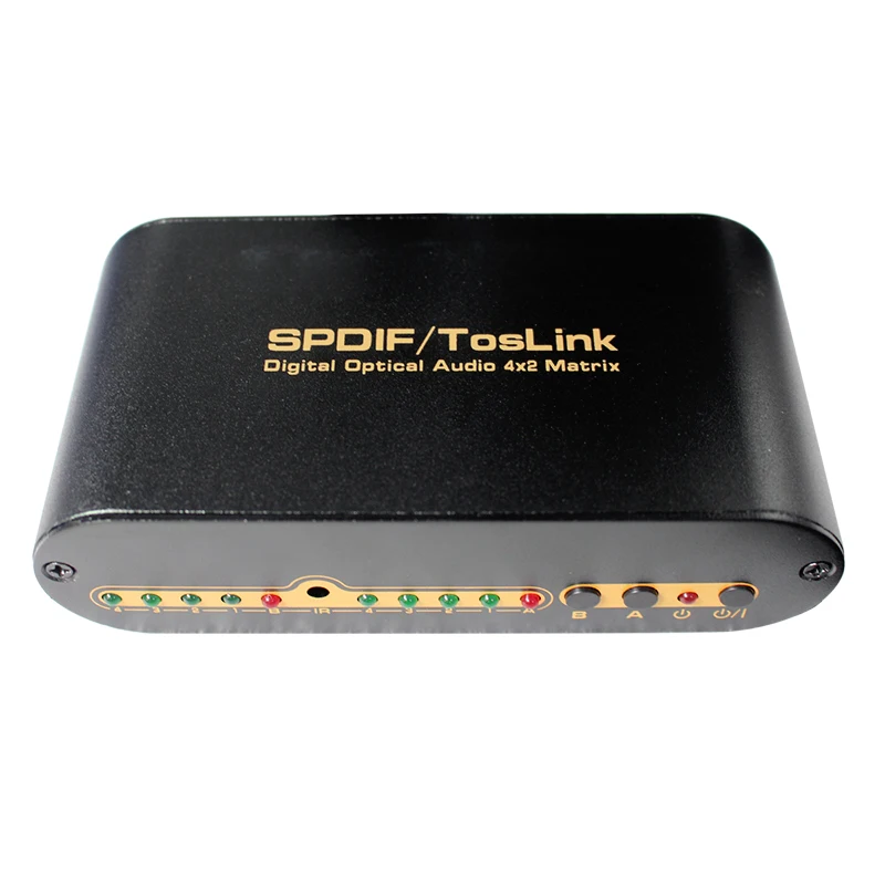 SPDIF TOSLINK Цифровой оптический аудио истинная матрица 4x2 Переключатель сплиттер 4 в 2