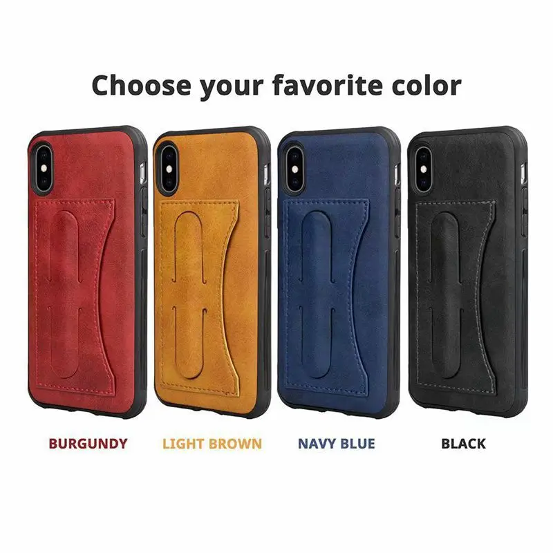 

phone case For iphone Xs Max XR X Invisible bracket with card storage function mobile phone cases For iphone 6 6S 7 8 Plus Cover
