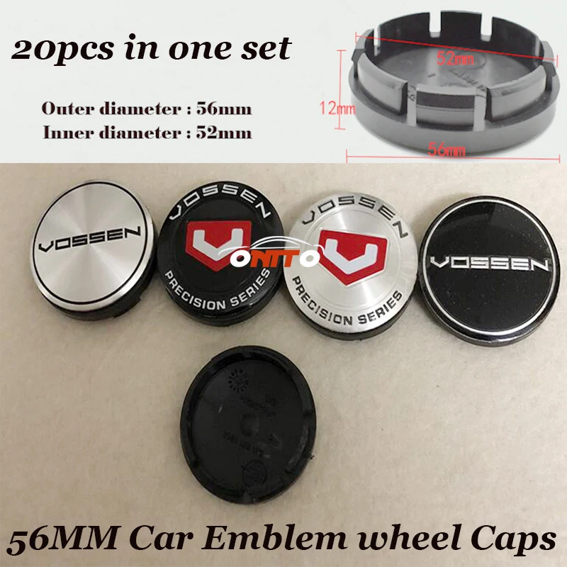 Good Quality 20pcs set of For 56mm ABS Label Car Emblem Wheel hub Caps Car Stickers