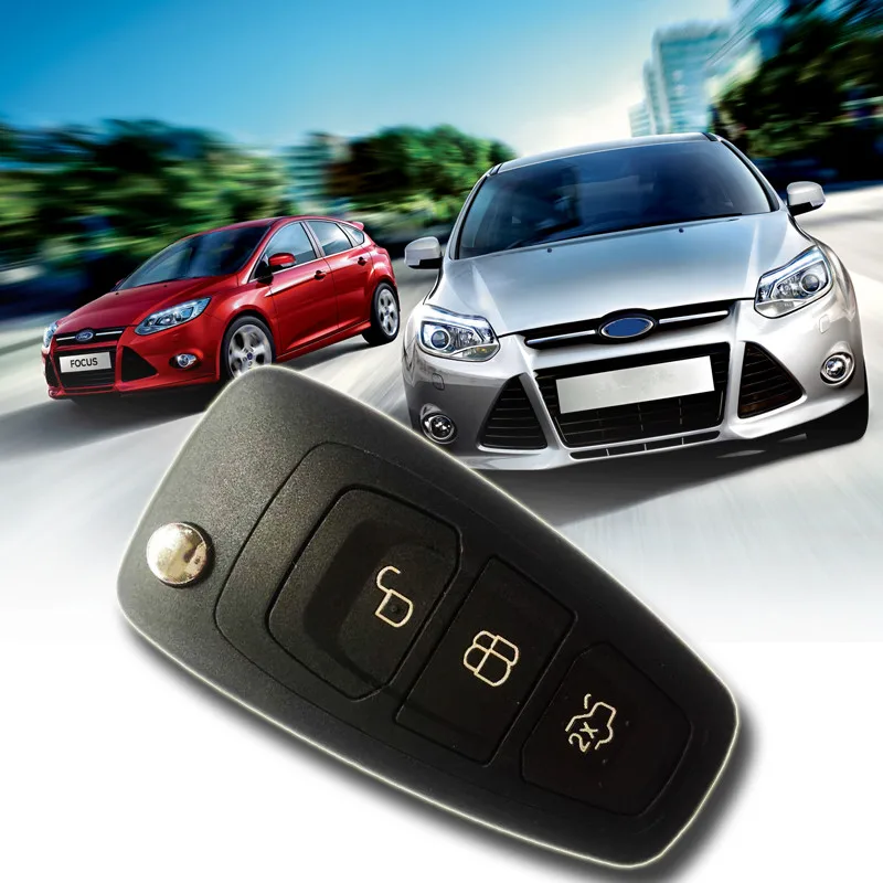 

New 3 Button Folding Flip Remote Car Key Fob Case Shell Replacement for Ford Focus MK3 and T6 Ranger