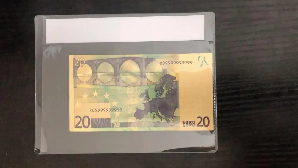 

Fake Gold Banknote Euro banknotes 20 Euros Pure Gold Foil Paper Money Gold Bill Note With COA Frame For Collection banknotes