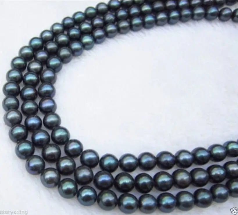 

100% GENUINE AAA 9-10MM BLACK TAHITIAN CULTURED PEARL NECKLACE 54" 14K CLASP