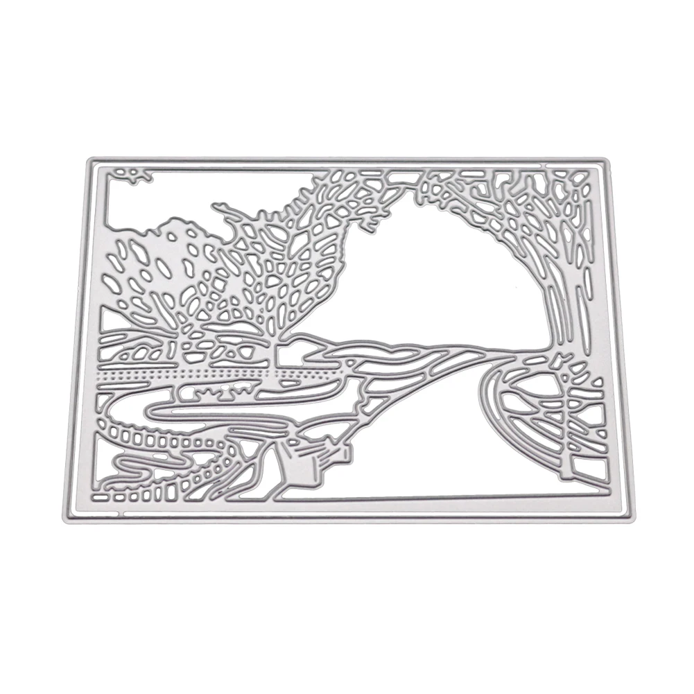 Рамка для парка режущие штампы прямоугольник Скрапбукинг металлический трафарет и штампы для DIY карточка с тиснением изготовление дерева штампы