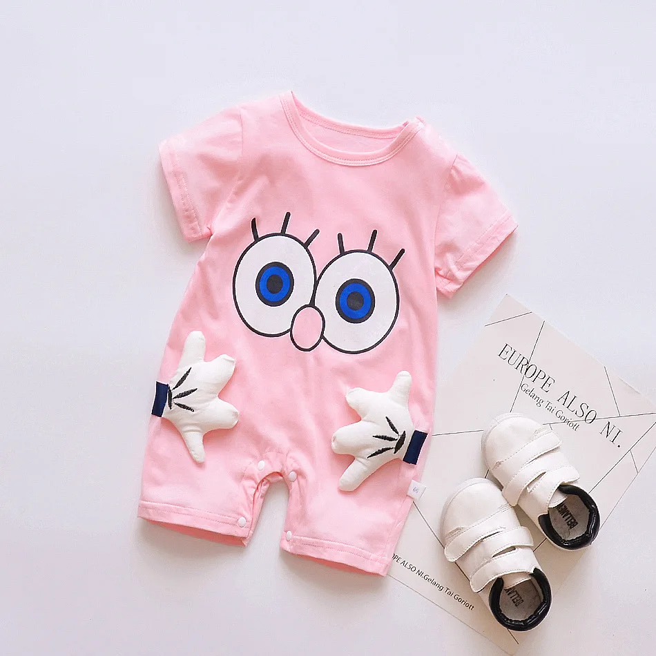 Verano Impresión de dibujos animados bebé mameluco manga corta mono infantil algodón recién nacido Bebés Ropa cute bebé ropa bebes Verano Impresión de dibujos animados bebé mameluco manga corta mono infantil algodón recién nacido Bebés Ropa cute bebé ropa bebes