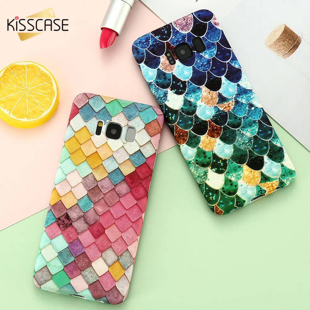 

KISSCASE 3D Fish Scale Hard Case For Samsung Note 8 S7 edge S8 S8 Plus Mermaid Phone case For Xiaomi Mi5 6 huawei P10 Cover