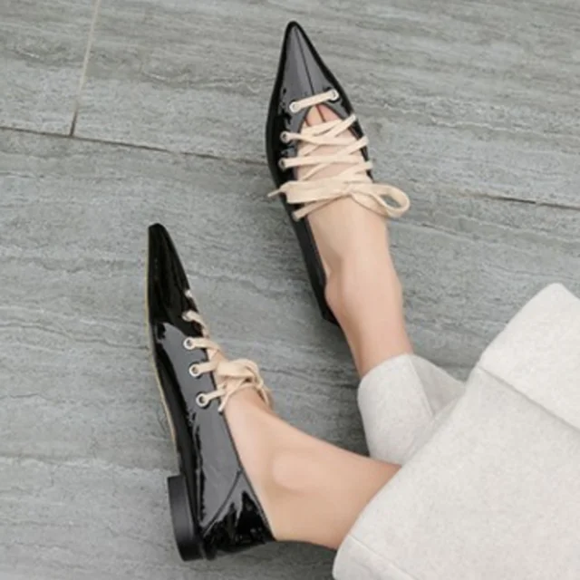 Женские туфли на шнуровке enmayla повседневные однотонные плоской