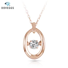 DovEggs 10K Rose Gold 0.1carat Small Diamond Pendant Necklace For Women Dancing Setting Diamond Link Chain Gold Necklace Jewelry DovEggs 10K Rose Gold 0.1carat Small Diamond Pendant Necklace For Women Dancing Setting Diamond Link Chain Gold Necklace Jewelry