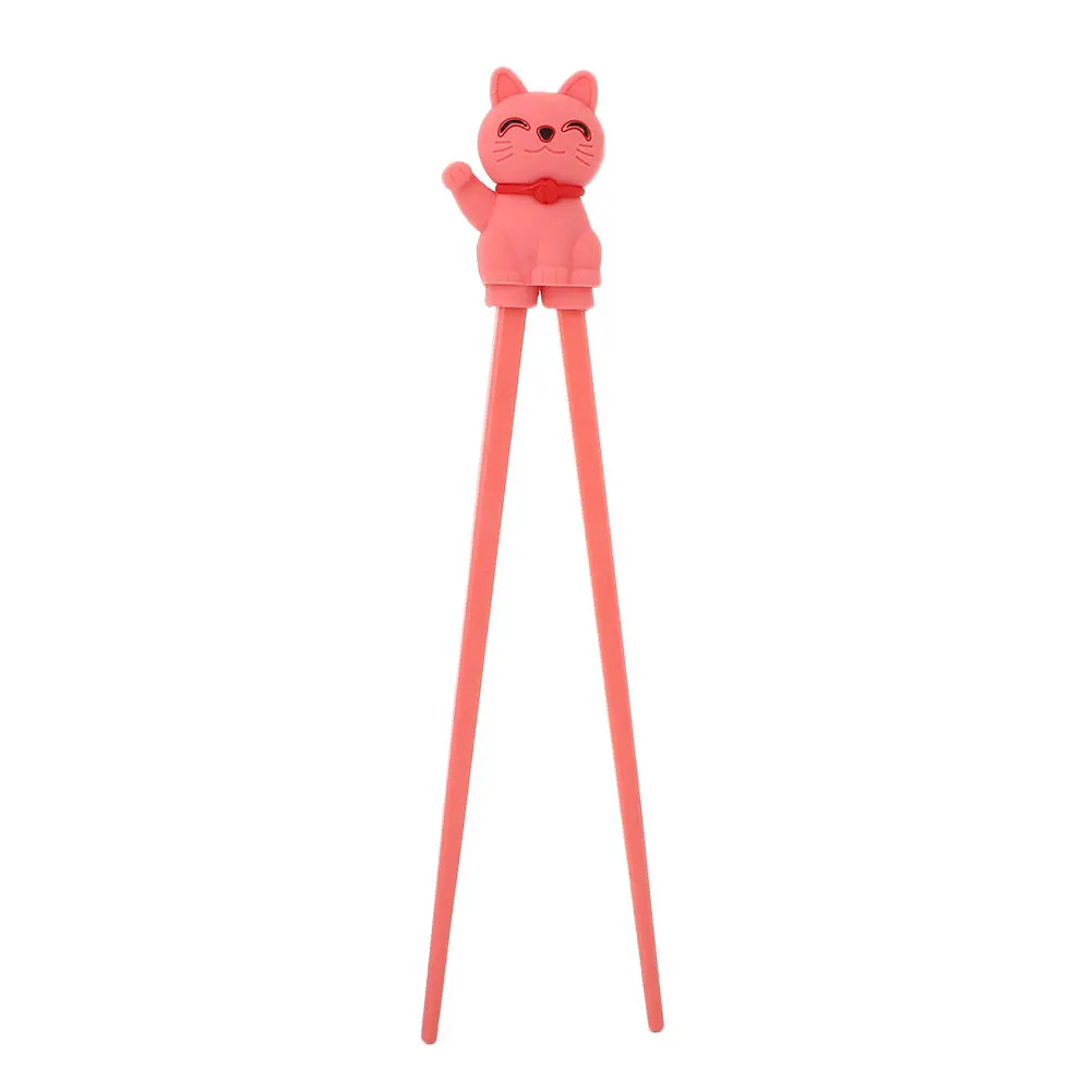 Chopsticks Reusable Dishwasher Safe Cat Tool Chopsticks Learning for Kids Training 1 Pair Helper Food Eating Fun - Цвет: Watermelon Red