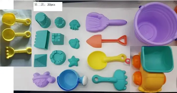 low cost  None Twister.CK 20Pcs/Set Fun Outdoor Little Kids Colorful Beach Sand Play Toy Tool Set with Sand B