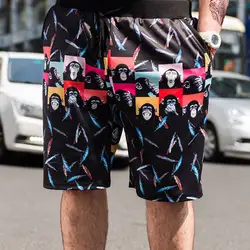 Летом прилив бренд большой размер Мужская шорты, чтобы увеличить жира пять шорты с принтом повседневные мужские пляжные шорты бедра -хоп