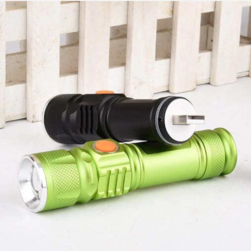 

Bright 3 Modes XML T6 3800LM Built-in 18650 USB Rechargeable Flashlight Portable Lantern Waterproof Torch Zoomable Flash Light