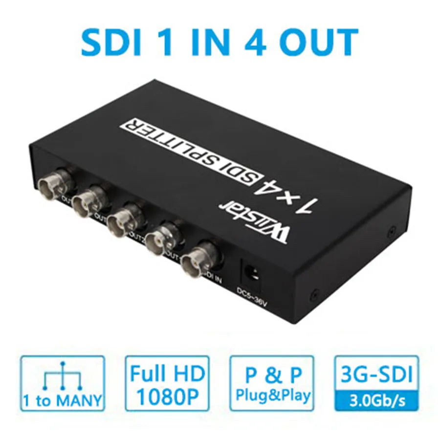 10 шт. SDI split ter 1x4 мультимедийный split SDI удлинитель 1 to4 Порты адаптер Поддержка 1080P ТВ видео для проектора монитор камеры